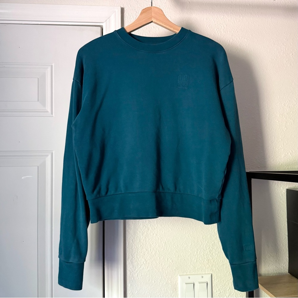 Topo Designs Teal Crewneck Sweatshirt